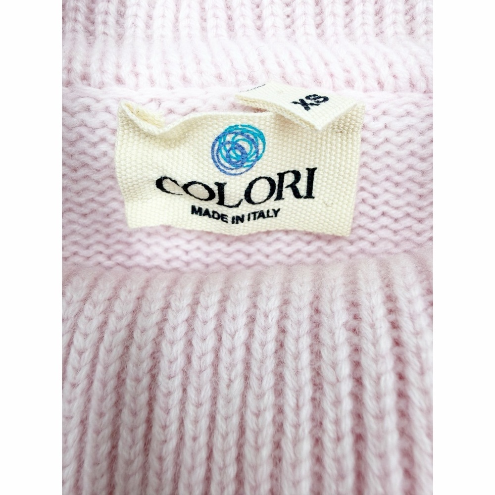 Colori 40Colori Soft Pink Italian Cashmere T-Neck Sweater Size XSmall - Picture 4 of 6